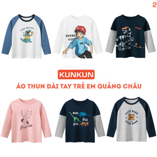 Áo dài tay bé trai Quảng Châu Áo cotton trẻ em kunkid