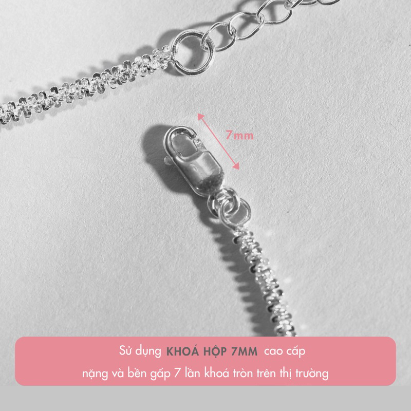 Dây chuyền bạc nữ BLINGIT mặt tròn đính đá phong cách trang sức sang trọng quyến rũ - BIVC231