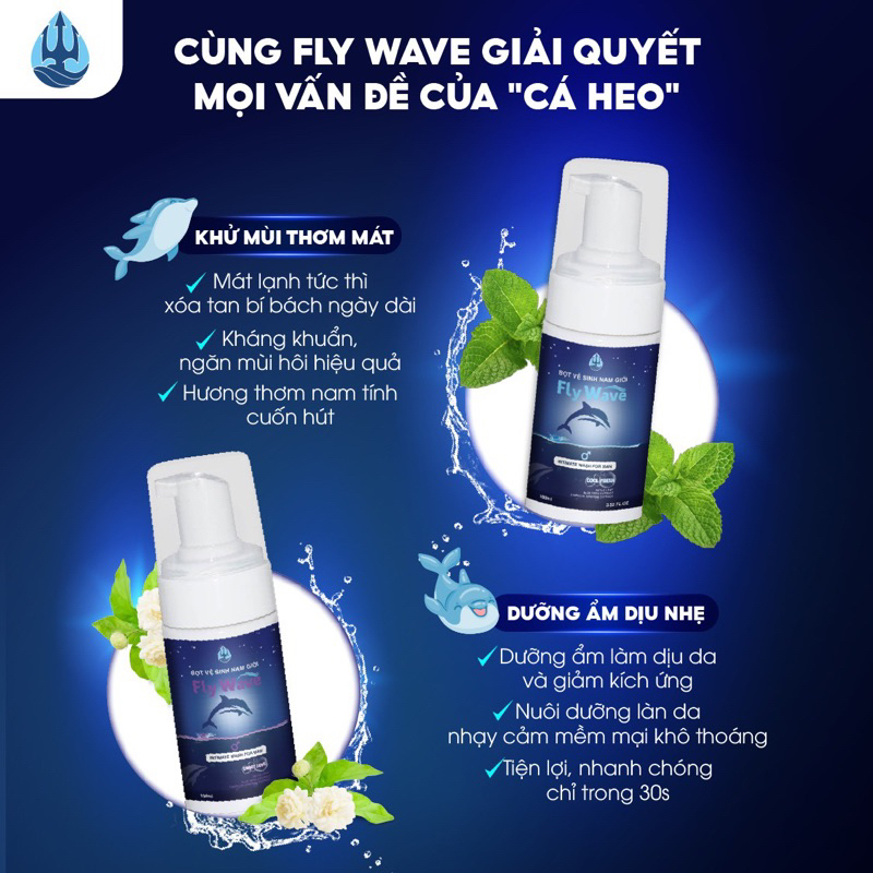 Combo tiết kiệm Dung dịch vệ sinh nam tạo bọt Fly Wave 100ml 3 hương Relax, Cool Fresh, Sweet Love