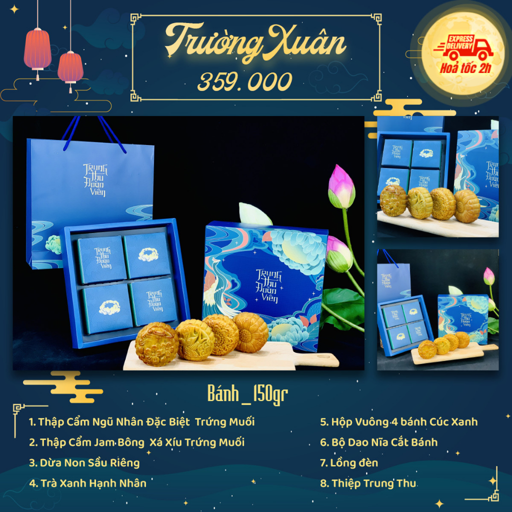 Hộp Quà Bánh Trung Thu Sang Trọng Hafood, Set Quà Tặng Cao Cấp,