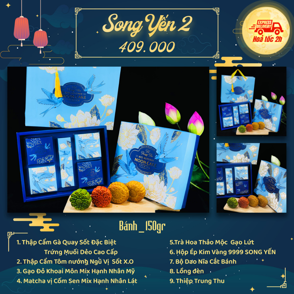 Hộp Quà Bánh Trung Thu Sang Trọng Hafood, Set Quà Tặng Cao Cấp,