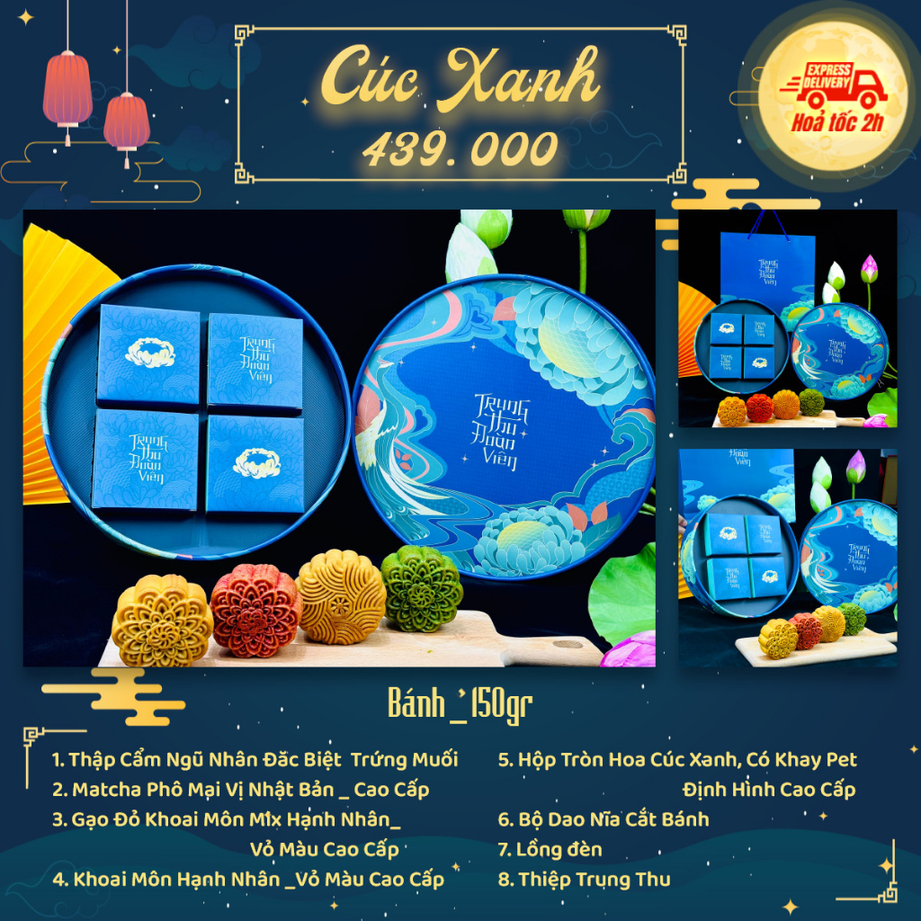 Hộp Quà Bánh Trung Thu Sang Trọng Hafood, Set Quà Tặng Cao Cấp,