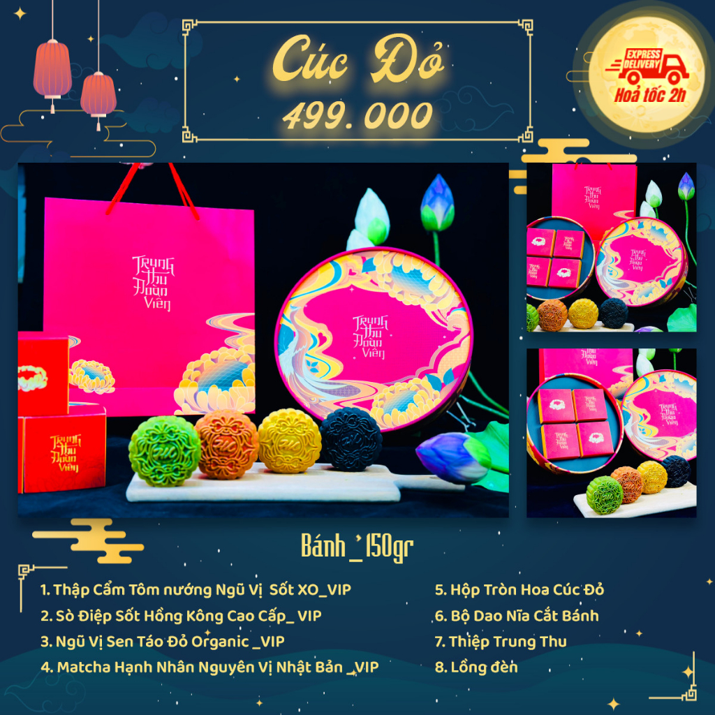 Hộp Quà Bánh Trung Thu Sang Trọng Hafood, Set Quà Tặng Cao Cấp,