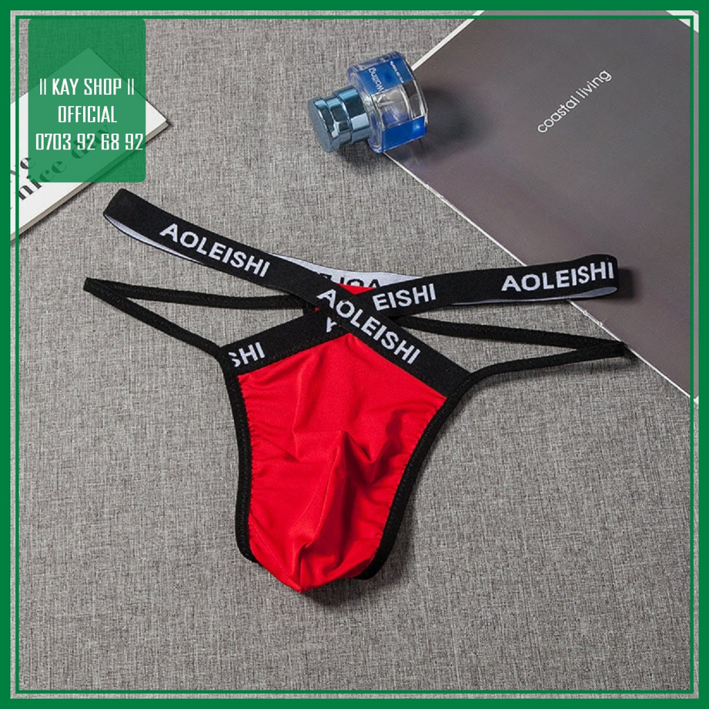 Quần lót lọt khe sexy dây AOLEISHI thun lạnh dành cho nam khoe mông - Quần sịp nam T THONG gợi cảm