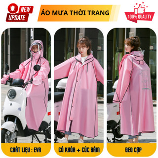 Áo mưa nữ 1 người kiểu dáng hàn quốc chống nước tốt. Áo mưa măng tô cute
