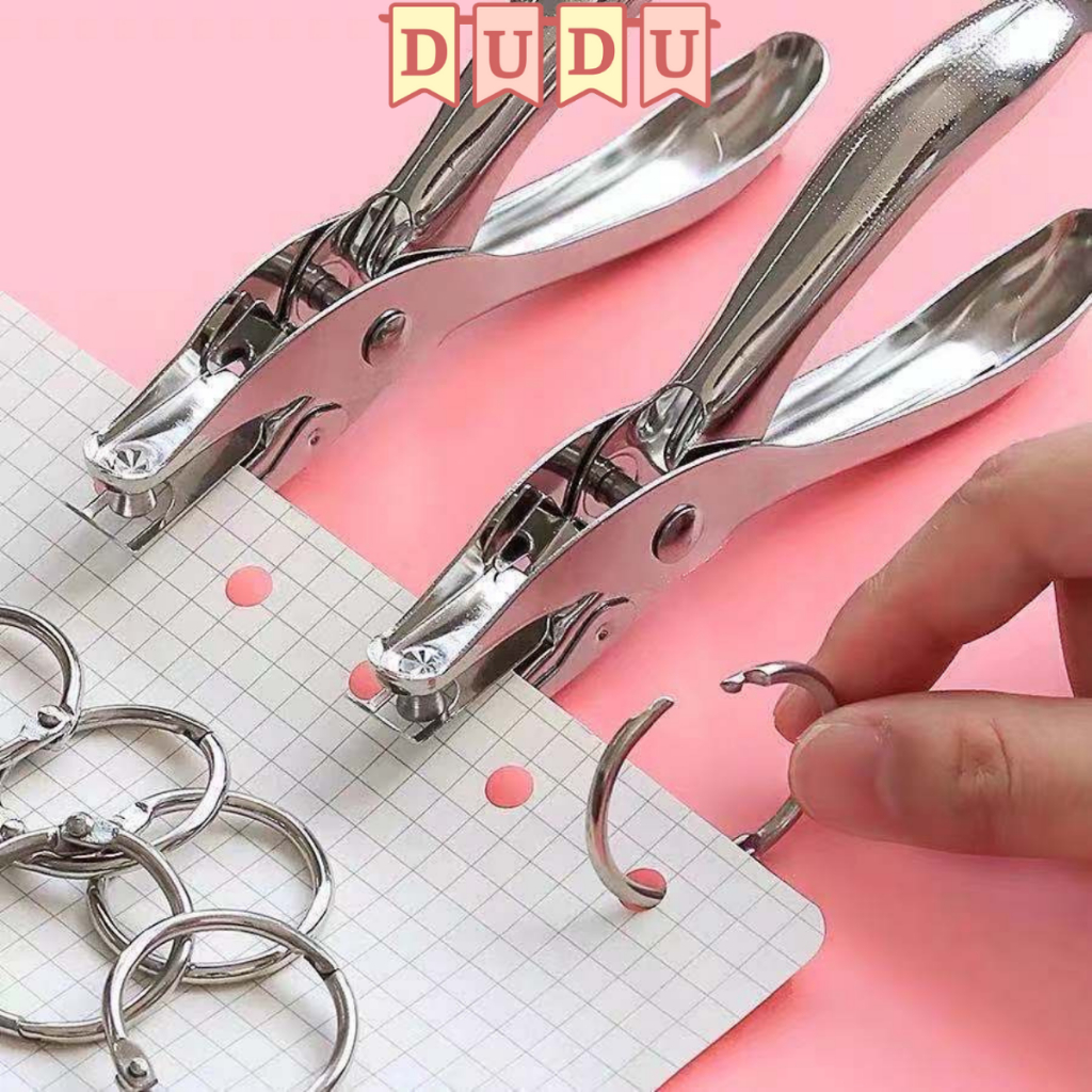 Kìm bấm lỗ giấy iNOX dụng cụ bấm lỗ giấy đơn làm sổ còng sổ tiện dụng