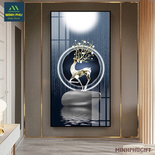 Tranh Động Vật Dưới Đêm Trăng - Tranh Treo Tường Laminate Tráng Gương