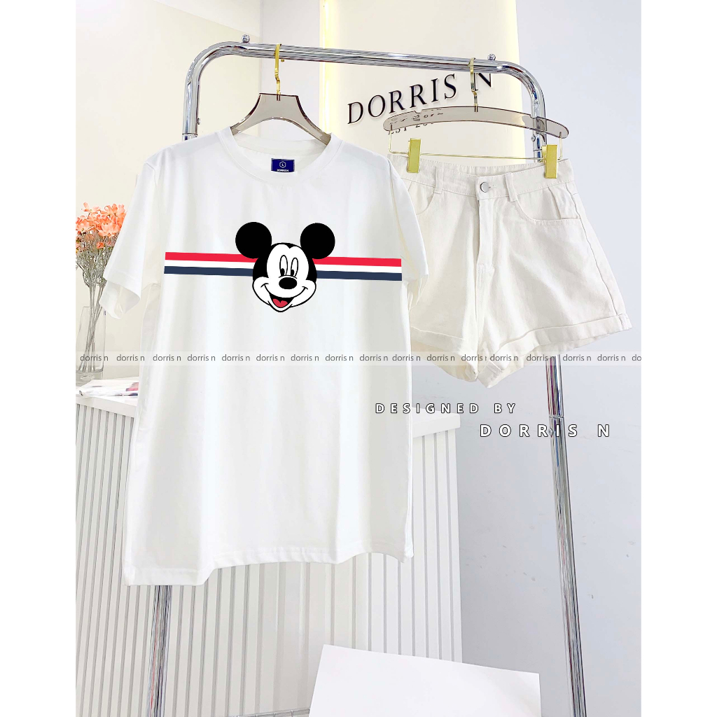 Áo phông thiết kế MICKEY 3 VIỀN trẻ trung hiện đại năng động DORRIS N
