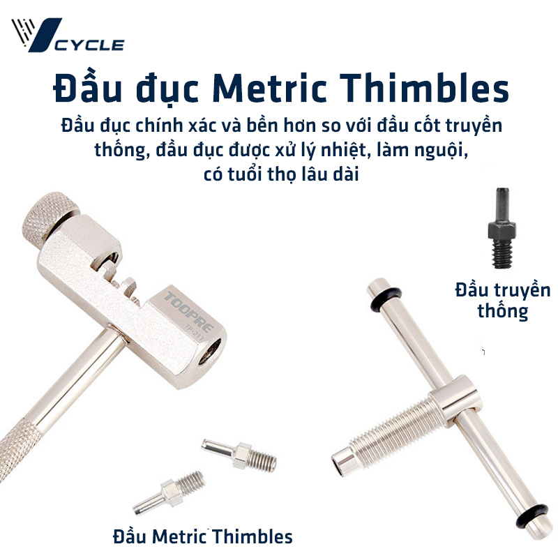 Bộ dụng cụ tháo xích xe đạp chuyên dụng Toopre| Kìm tháo xích xe đạp, đục tháo mắt xích xe đạp