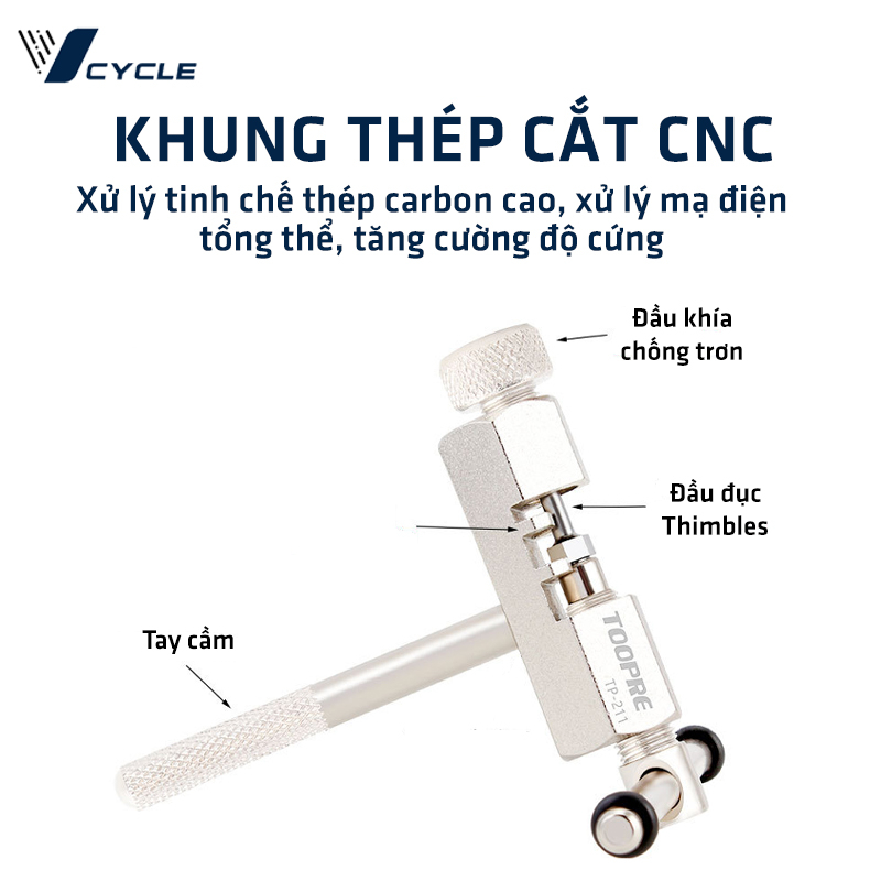 Bộ dụng cụ tháo xích xe đạp chuyên dụng Toopre| Kìm tháo xích xe đạp, đục tháo mắt xích xe đạp