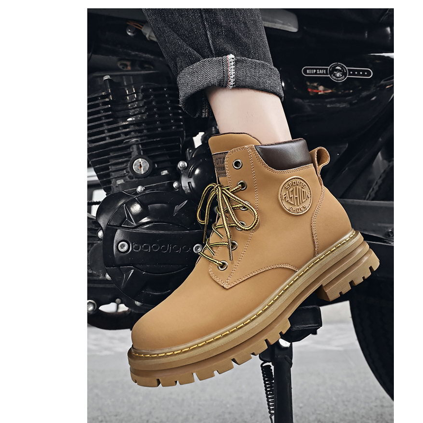 Boots Martin Nam Cao Cổ thiết kế đai dính, đế rãnh răng phong cách Anh cổ điển - 2Seven - G75