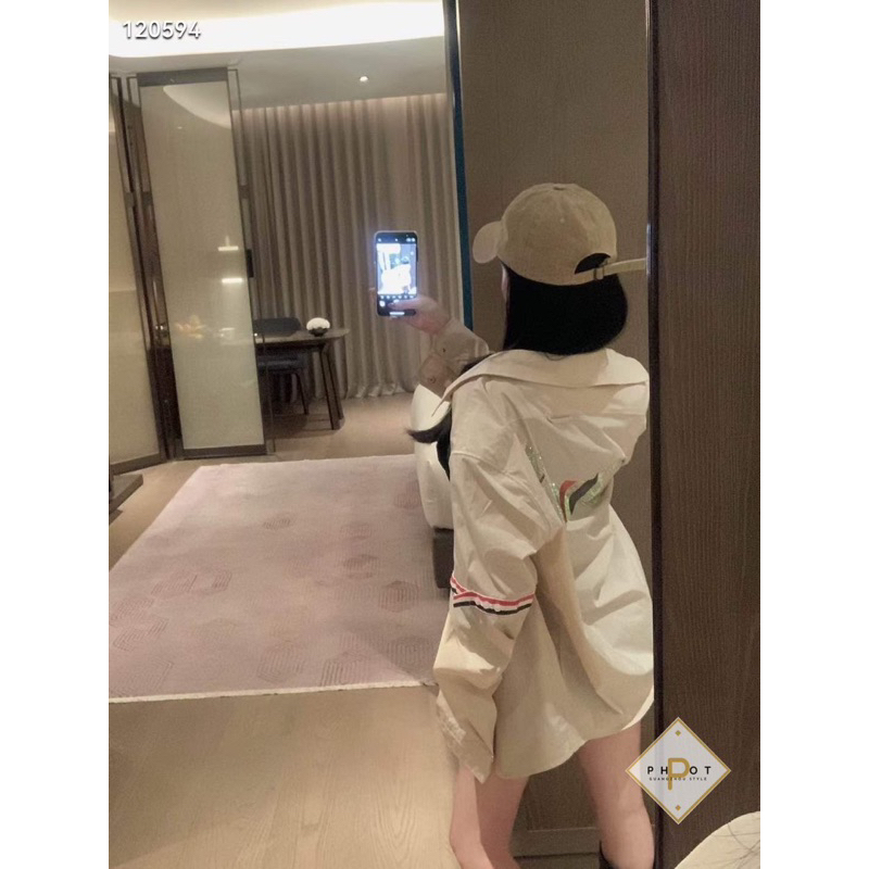Sơ mi Thom đính đá form rộng qcl1