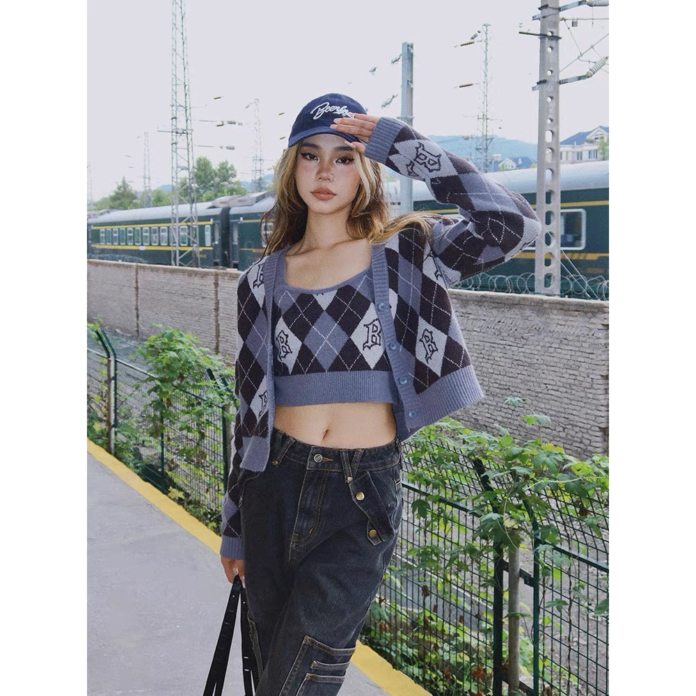 6601. SET ÁO CROPTOP LEN KÈM ÁO CHOÀNG LEN