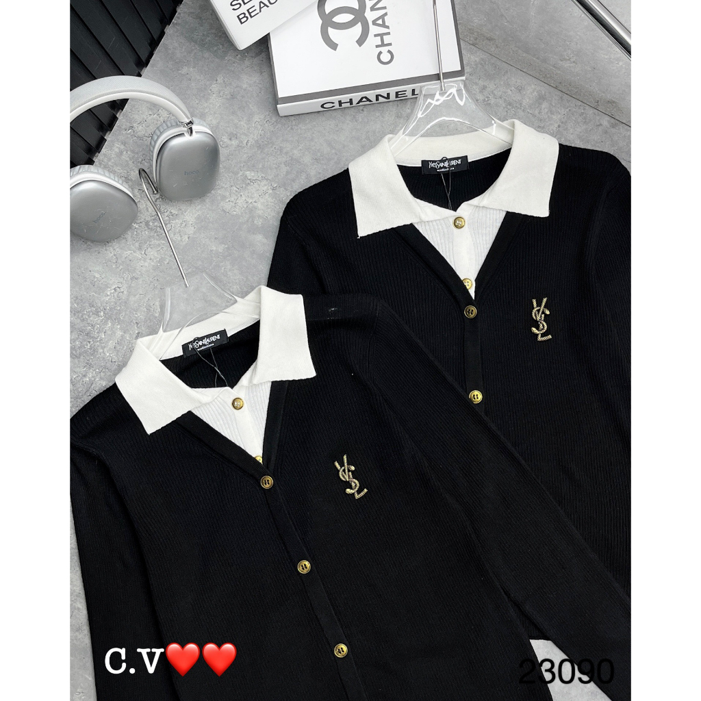 Áo khoác cardigan len cổ polo hàng QCL1