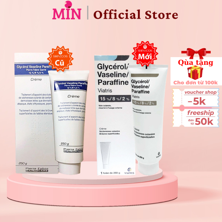 Kem dưỡng da chống nẻ pháp Dexeryl glycerol Vaseline Paraffine Creme 250g Giúp da luôn mịn màng không nứt nẻ