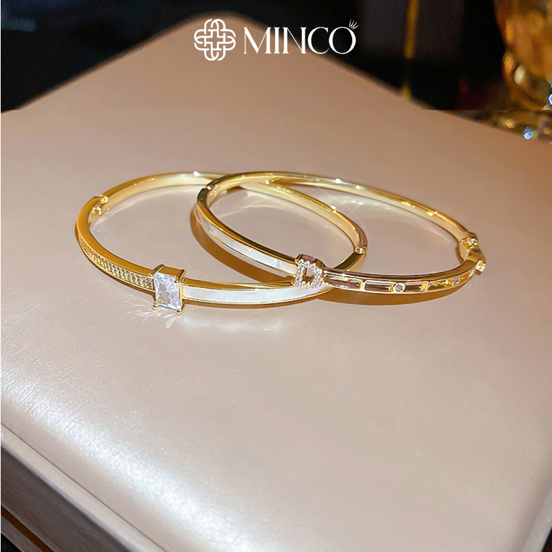 Lắc tay đính đá Zircon cao cấp Minco Accessories vòng tay nữ sang chảnh phong cách Hàn Quốc VT74