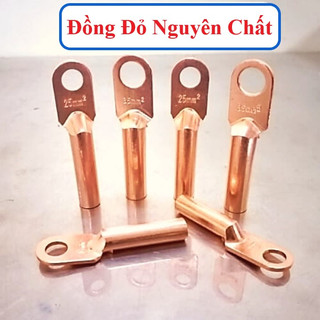 Đầu cos đồng đỏ đầu cốt bấm nối dây điện đấu máy hàn, tủ điện, cọc tiếp địa DT