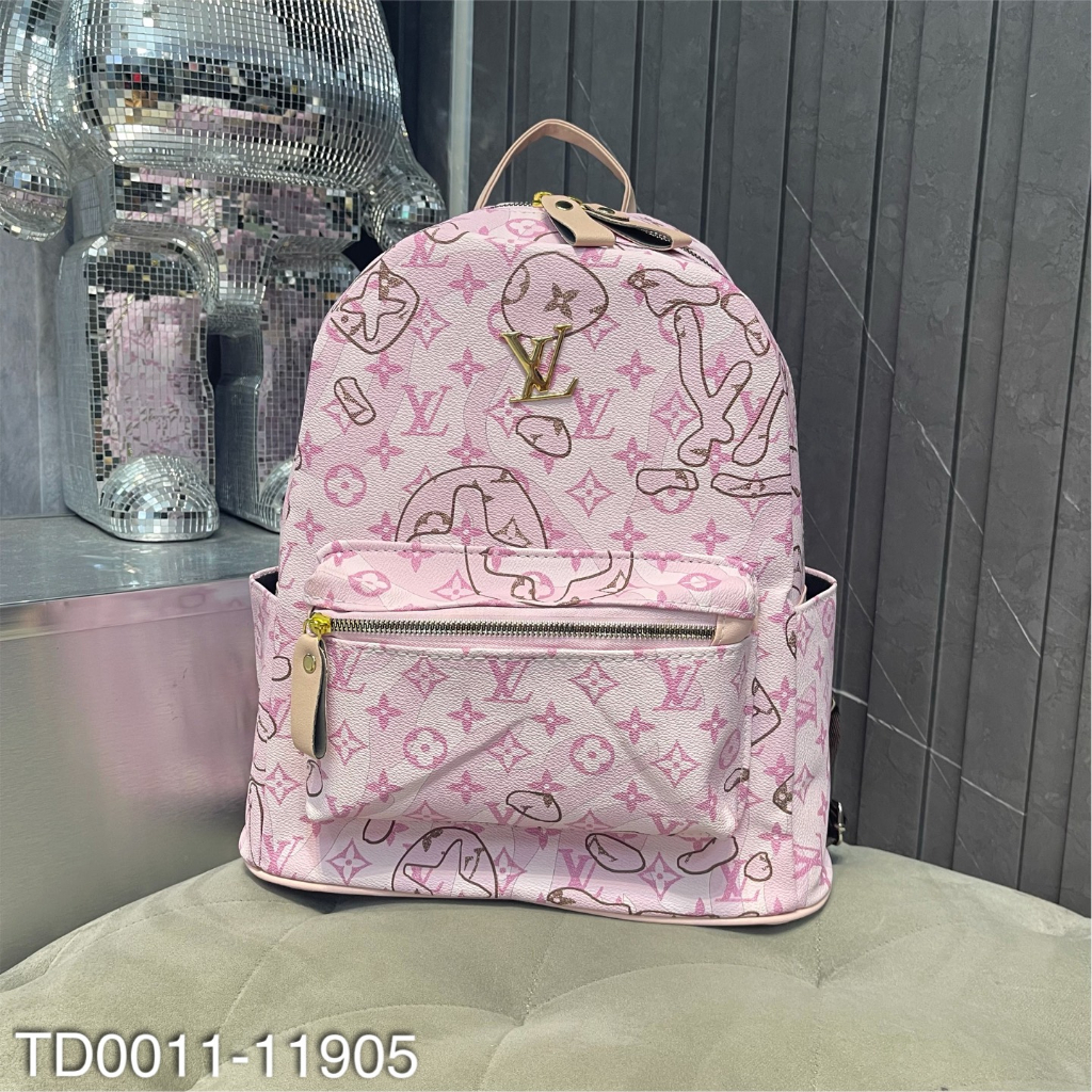 Balo Lv nam nữ đi học đi chơi size 40 chất Canvas màu xanh loang mẫu mới