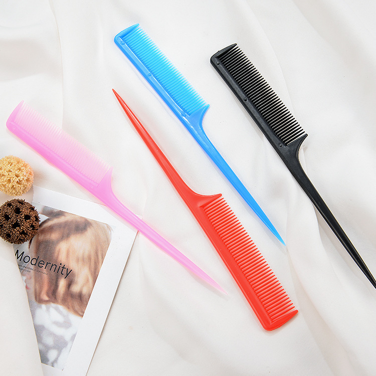 Lược chài đầu rẽ mái cán nhọn mini. lược nhựa chải tóc thiết kế cán lược thon dài, răng lược mềm dẻo dễ thao tác