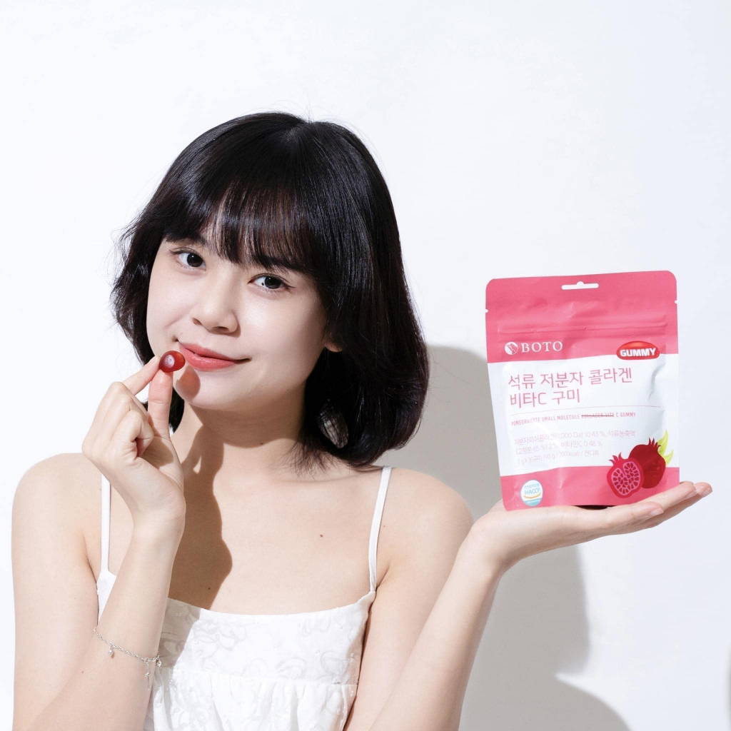 Kẹo Dẻo Boto Lựu Đỏ Pomegranate Collagen Vita C Gummy - 30 Viên