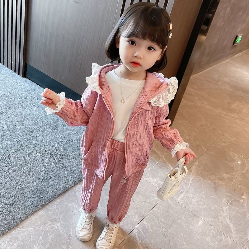 Set Quần Áo Thu Đông Len Dệt Cho Bé Gái