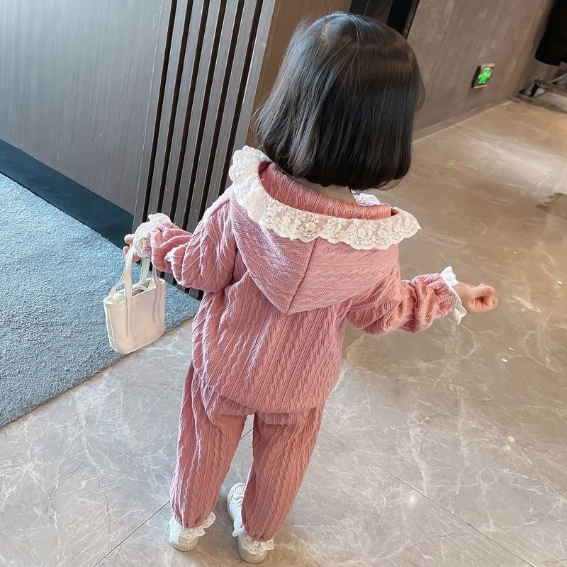 Set Quần Áo Thu Đông Len Dệt Cho Bé Gái