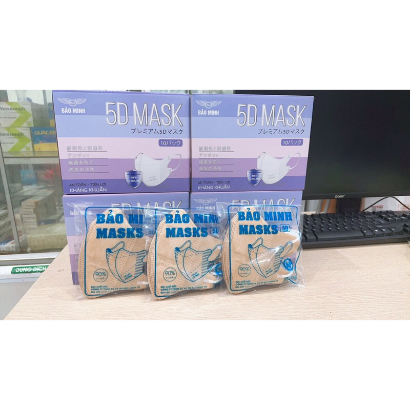 Sale đặc biệt 200 chiếc  Khẩu trang 5D Bảo Minh