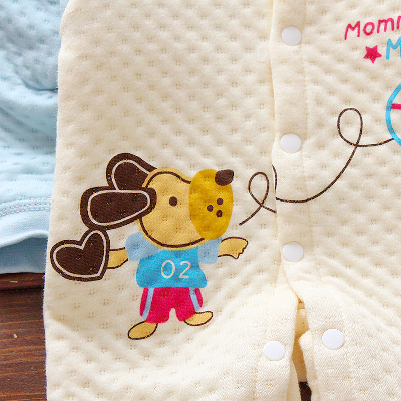 Body chần bông liền quần dài tay mặc thu đông cho bé trai bé gái sơ sinh hàng Quảng Châu Xuất Khẩu