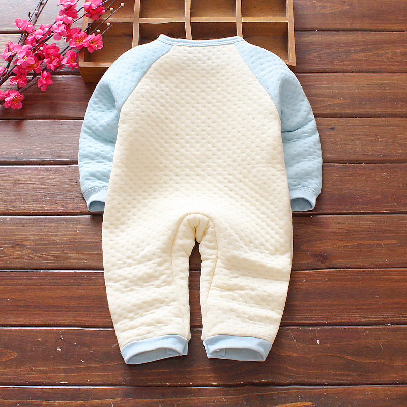 Body chần bông liền quần dài tay mặc thu đông cho bé trai bé gái sơ sinh hàng Quảng Châu Xuất Khẩu