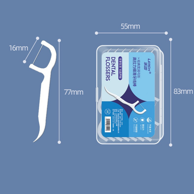 Tăm chỉ nha khoa DELADEP hộp 50 Cây Dental Flossers vệ sinh răng miệng CNK01