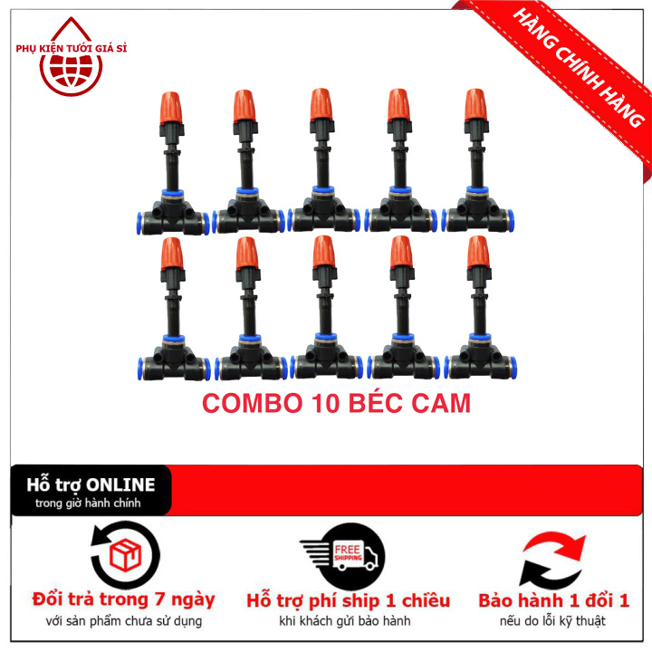 Combo 10 béc phun sương đơn cam kết nối ống LPDE 8mm tưới lan, tưới cây -PHỤ KIỆN TƯỚI GIÁ SỈ