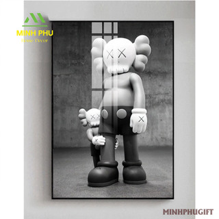 Tranh Treo Tường Kaws - Bearbrick Cool Ngầu 01 - Tranh Laminate Tráng Gương
