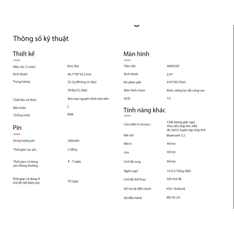 [CHÍNH HÃNG] Đồng hồ thông minh Kieslect KS Pro | XÁM | 2.01 inch | Nghe gọi bluetooth | BigBuy360 - bigbuy360.vn