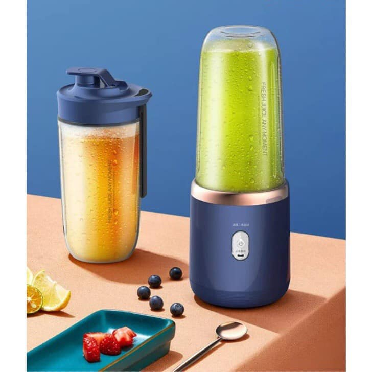 Máy Xay Sinh Tố Cầm Tay, Máy Xay Đa Năng Mang Đi Tiện Lợi, Tặng Kèm Nắp Đậy