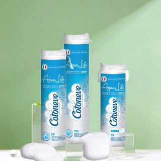 Cotoneve combo bông tẩy trang may viền dập nổi aqua life ct003 + btt ct001