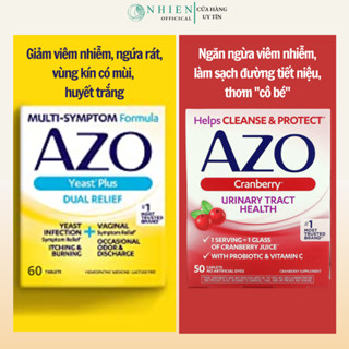 Viên uống Azo đỏ, azo vàng làm sạch vùng kín, ngăn ngừa viêm nhiễm vùng kín, giảm mùi hôi, khí hư