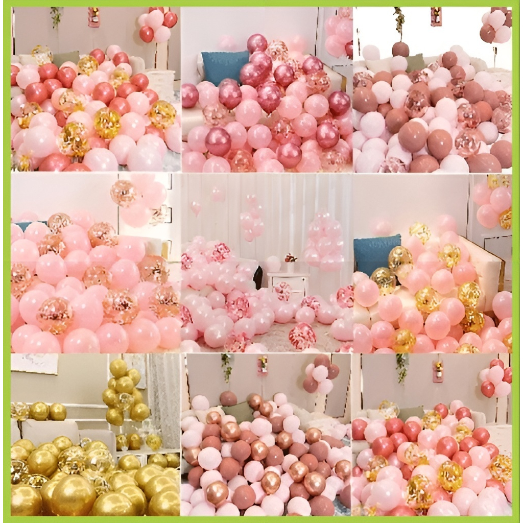 Set 30 Bong Bóng Nhũ Và Bóng Trong Suốt Chứa Kim Tuyến Lấp Lánh,set bóng Trang Trí phòng cưới.set trang trí sinh nhât