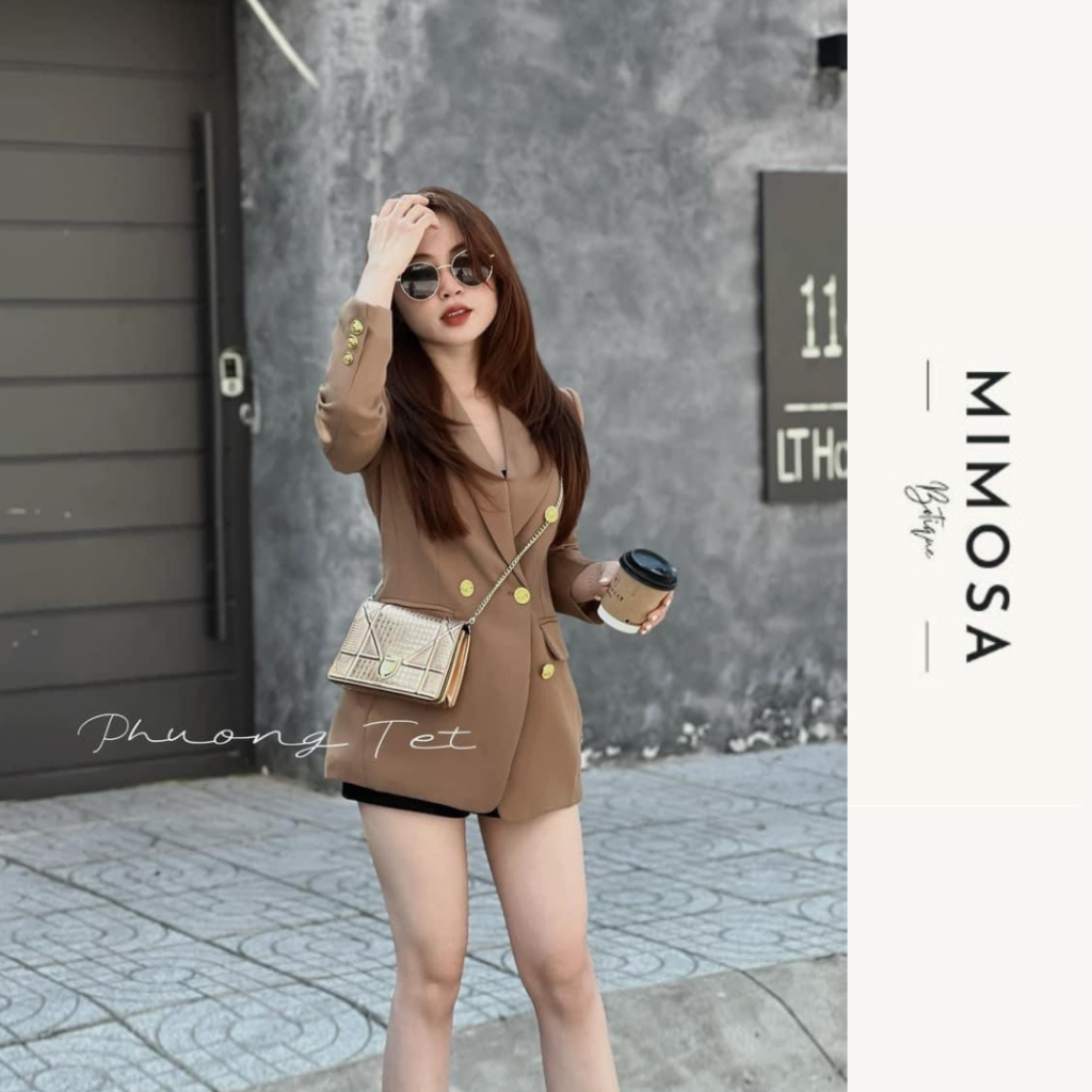 Áo vest nữ chất chéo Ý Cao Cấp đệm vai BigSize MiMoSa, Áo blazer nữ khoác ngoài 2 lớp dài tay 216 | BigBuy360 - bigbuy360.vn