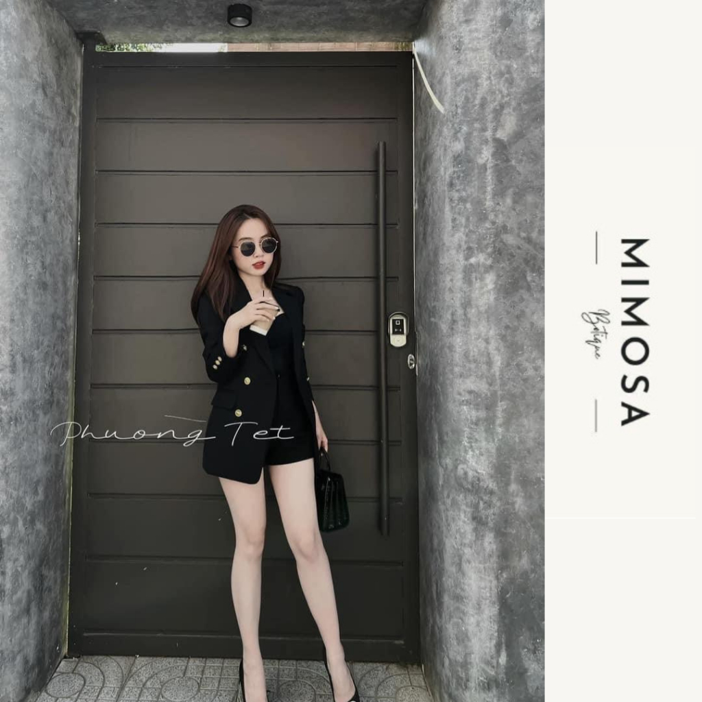 Áo vest nữ chất chéo Ý Cao Cấp đệm vai BigSize MiMoSa, Áo blazer nữ khoác ngoài 2 lớp dài tay 216 | BigBuy360 - bigbuy360.vn