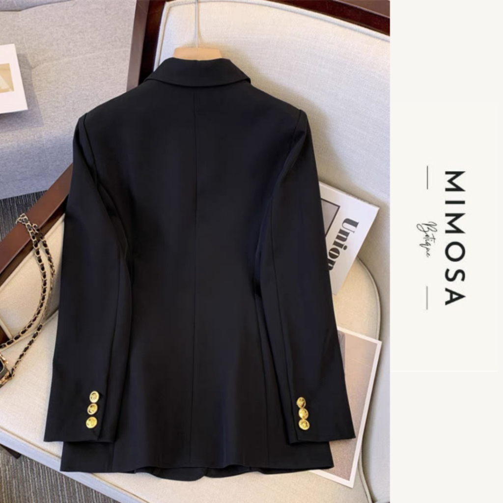 Áo vest nữ chất chéo Ý Cao Cấp đệm vai BigSize MiMoSa, Áo blazer nữ khoác ngoài 2 lớp dài tay 216 | BigBuy360 - bigbuy360.vn
