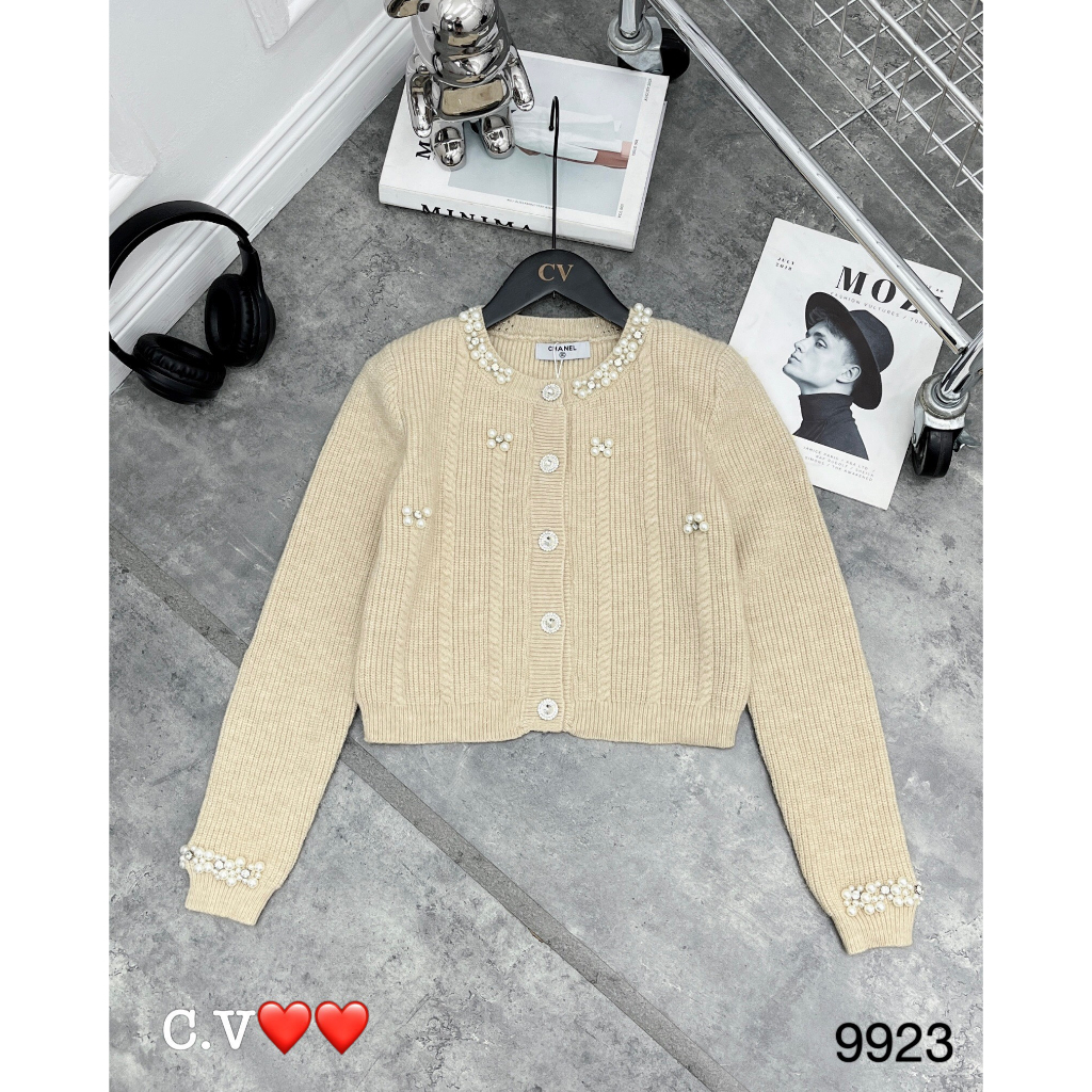 Áo cardigan len crotop đính ngọc hàng QCL1