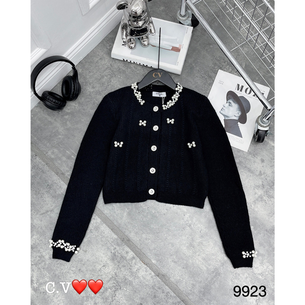 Áo cardigan len crotop đính ngọc hàng QCL1