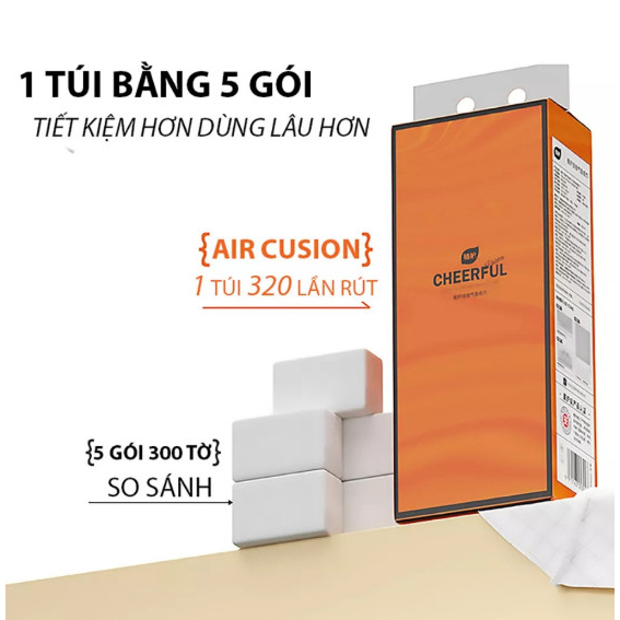 Giấy treo tường tiện lợi 1280 tờ CHEERFUL nội địa Trung cao cấp có tặng kèm móc treo