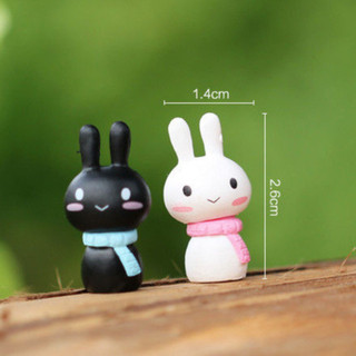 Thỏ quàng khắn, thỏ dễ thương - làm phụ kiện tiểu cảnh trang trí chậu cây Terrarium, sen đá, xương rồng