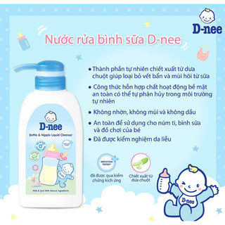 Nước rửa bình sữa và rau quả D-nee 500ml (NK chính hãng Đại Thịnh)