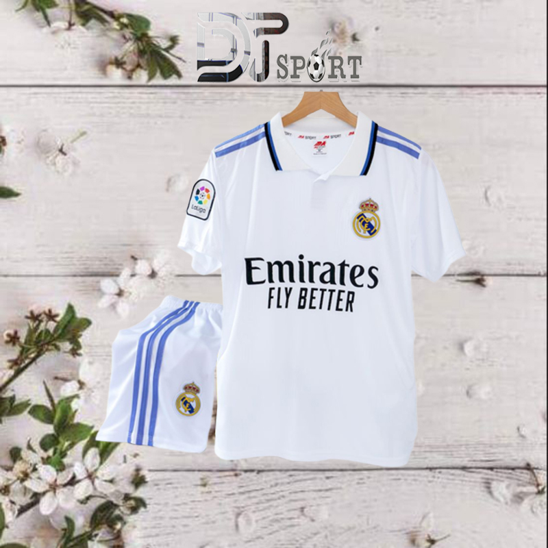 Bộ Quần Áo Bóng Đá ,Đồ Đá Banh CLB RealTrắng Chất Vải Thun Lạnh Thấm Hút Cao Cấp