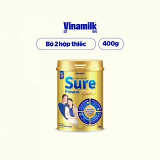 2 Hộp Sữa bột cho người lớn tuổi Vinamilk Sure Prevent Gold Hộp thiếc 400g