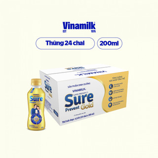 Thùng 24 chai Sữa bột pha sẵn cho người lớn tuổi Vinamilk Sure Prevent Gold 200ml
