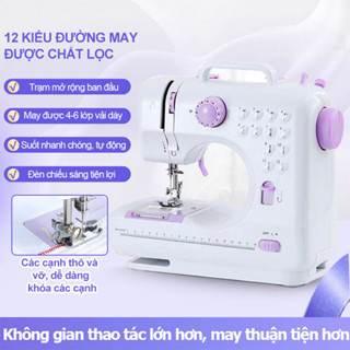 Máy May Mini Để Bàn Gia Đình có thể may tất cả các loại quần áo May Được Vải Thun Kèm Chân Vịt