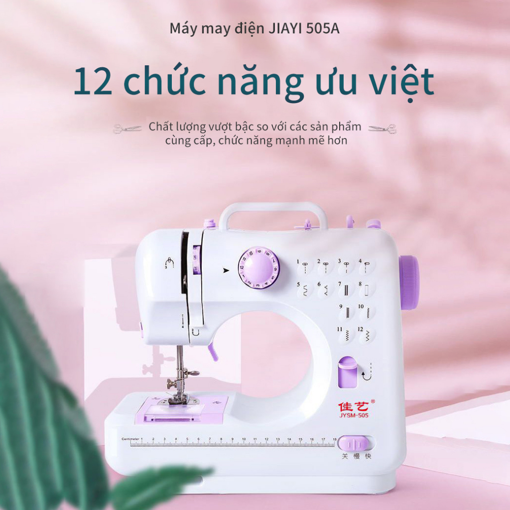 Máy May Mini Để Bàn Gia Đình có thể may tất cả các loại quần áo May Được Vải Thun Kèm Chân Vịt